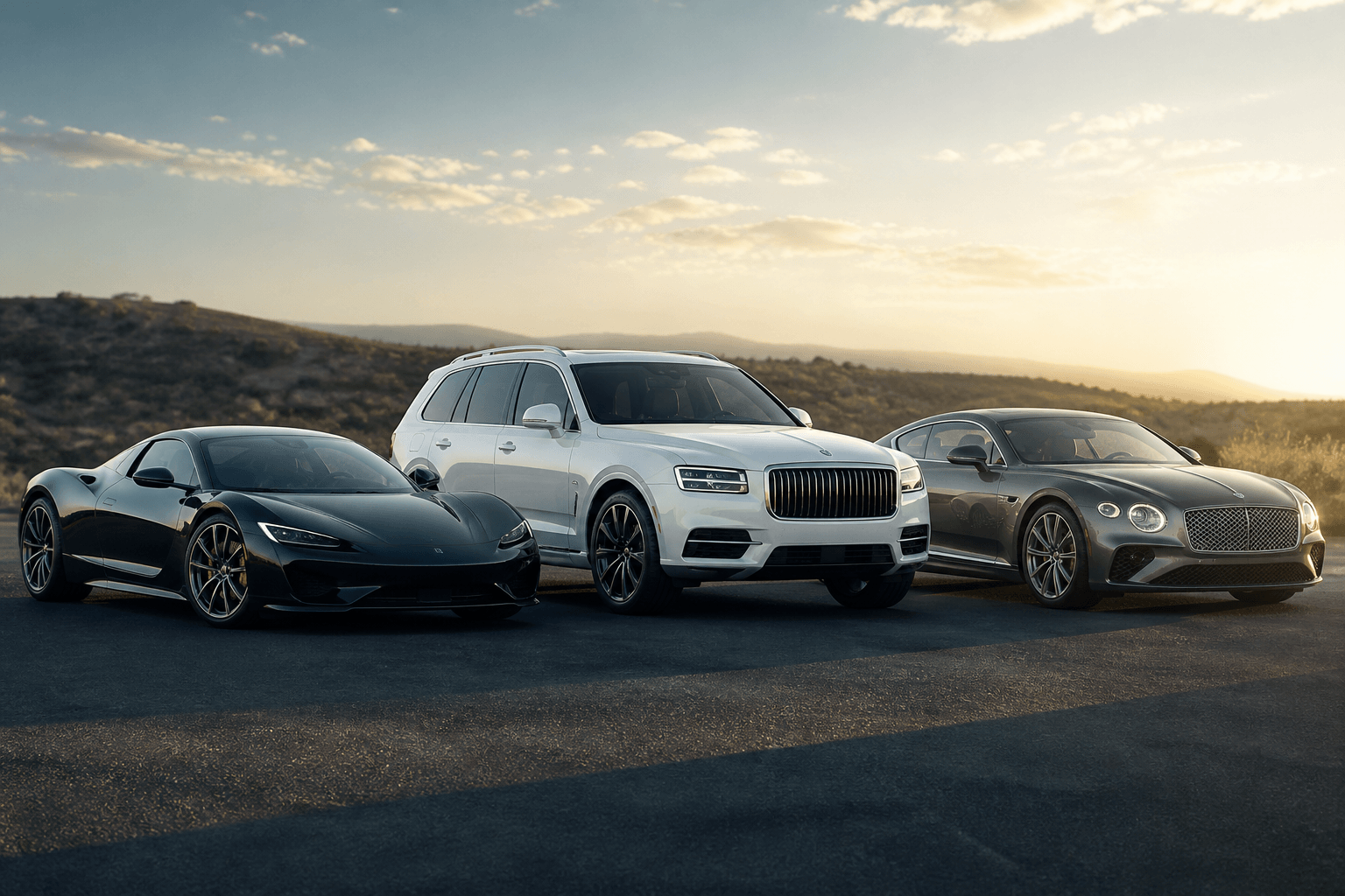 Specialty luxury vehicles prepared for rental
